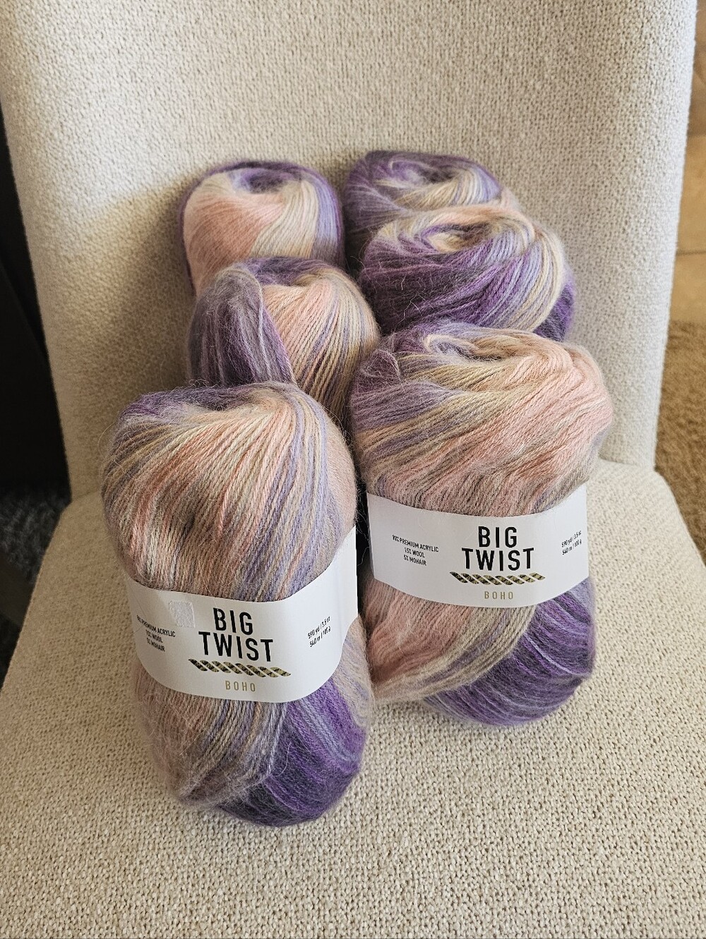 DISCONTINUED 6 Skein Bundle Big Twist Boho Multicolor Yarn - Lavender Daydream